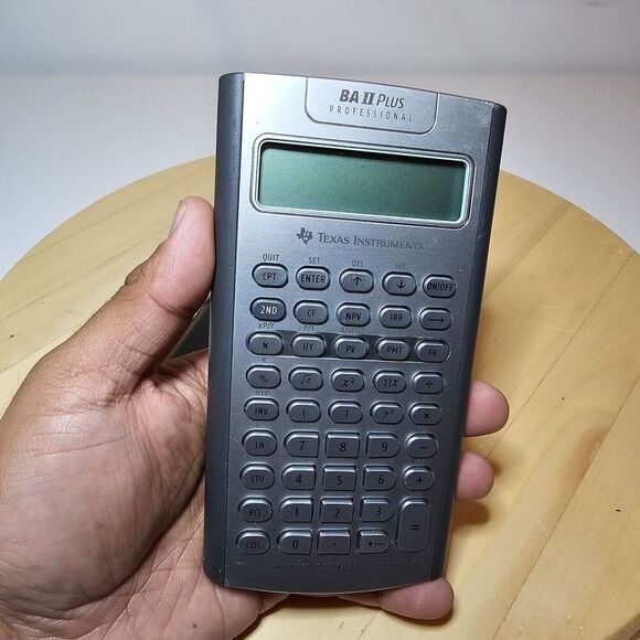 Vintage TI ba ii plus professional silver financial calculator Working W/Pouch s - Picture 2 of 5